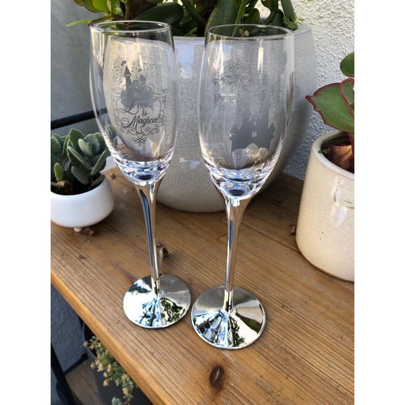 Disney Dining Exclusive Love Is Magical Wedding Flutes Poshmark